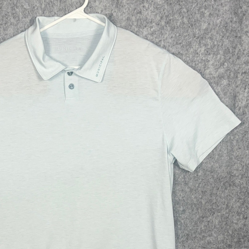 Municipal Men's Sport Utility Gear Polo Shirt Light Blue Large Short Sleeve